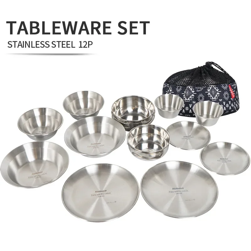12PCS 휴대용 야외 식기 세트 (캠핑, 자가 운전  - Camping Cooking Dining Set 리뷰 및 가격