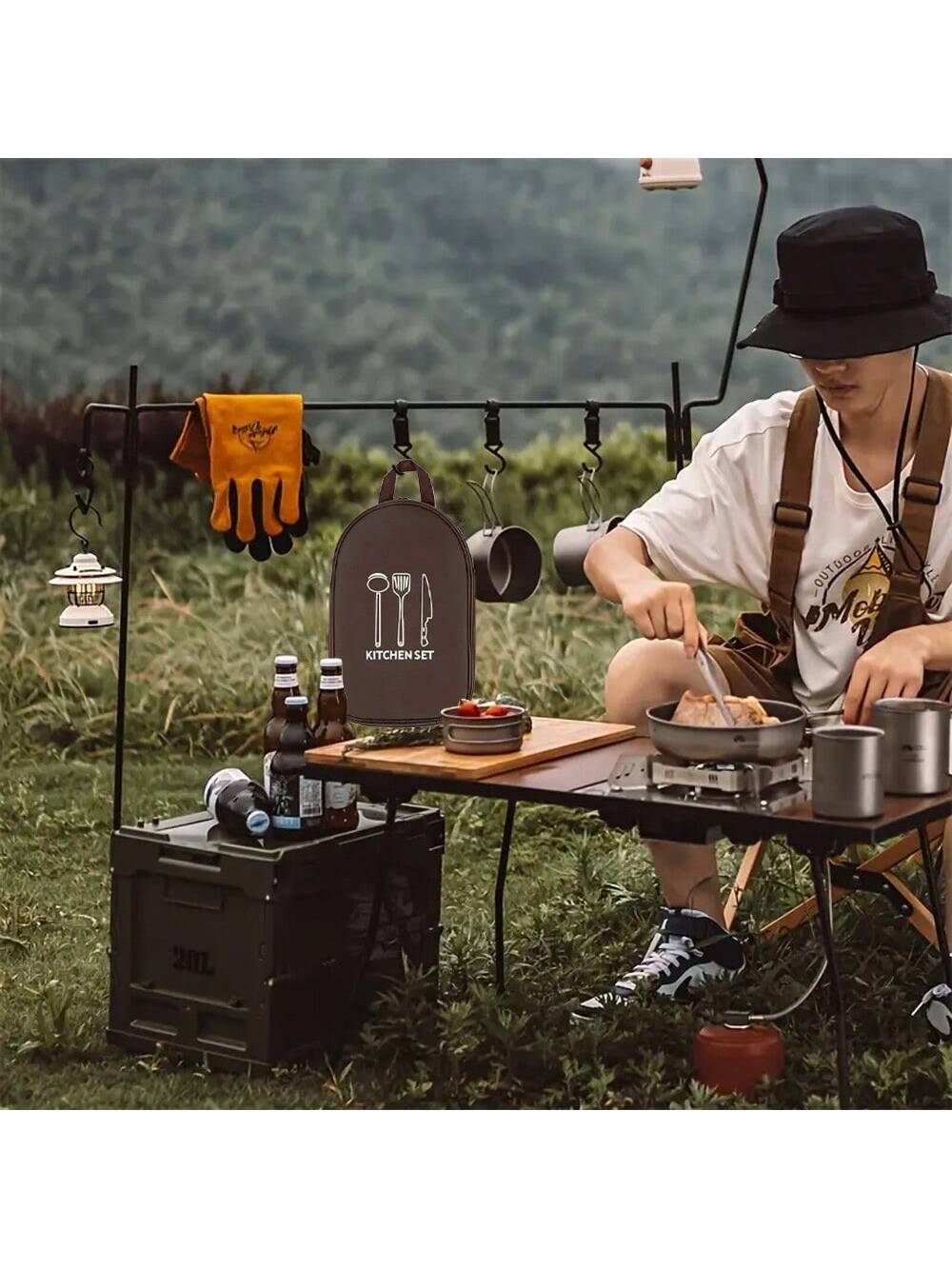 야외 캠핑 조리기구 보관 가방 조리기구 주최자 주방 용 - Camping Cooking Container 리뷰 및 가격
