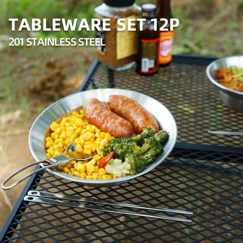 CLS & NOBANA 12PCS 야외 식기 세트 휴대 - Camping Cooking Dining Set 리뷰 및 가격