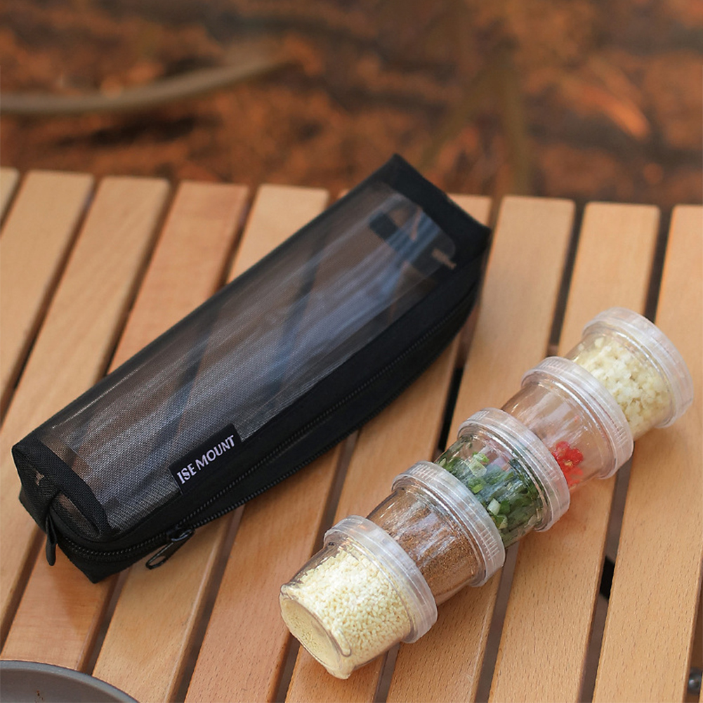 캠핑용 향신료 키트 보관 가방, 5개의 투명 양념병,  - Camping Cooking Container 리뷰 및 가격