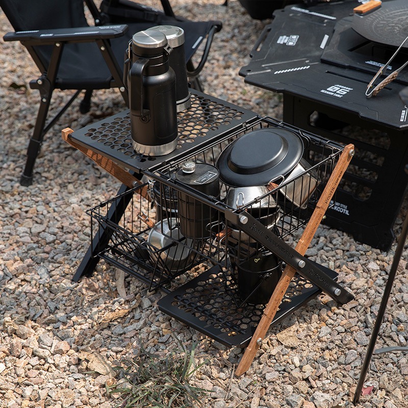 휴대용 접이식 캠핑 테이블 바구니 다층 수납 바구니 정 - Camping Cooking Table 리뷰 및 가격