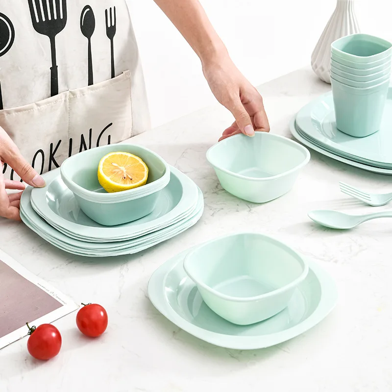 휴대용 야외용 플라스틱 식기 세트 54개, 캠핑 및 피 - Camping Cooking Dining Set 리뷰 및 가격